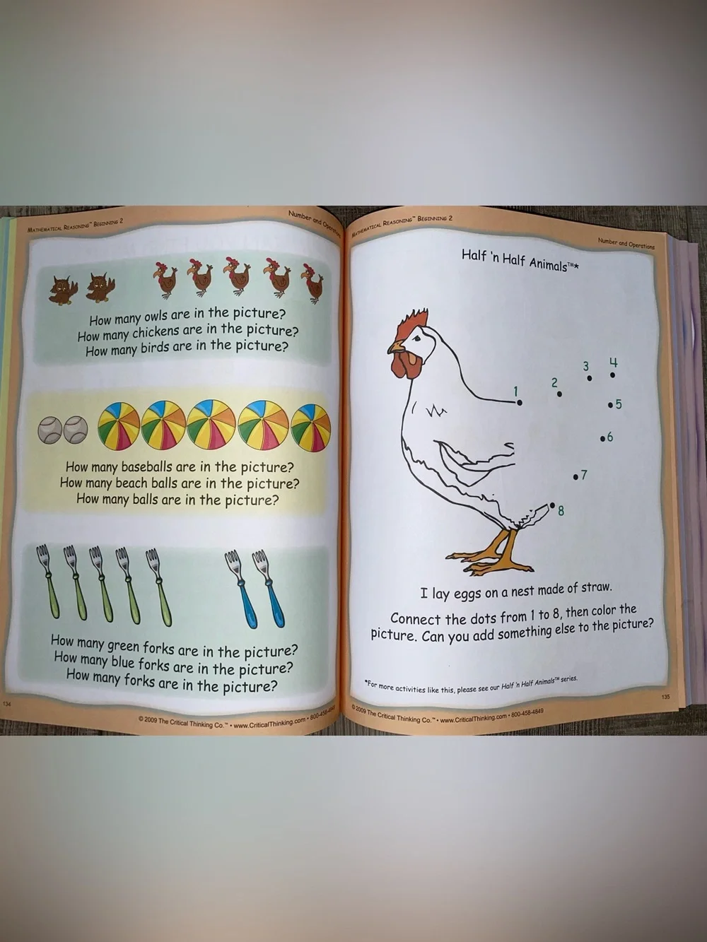 Mathematical Reasoning Beginning 2 Preschool Kindergarten Homeschool Workbook